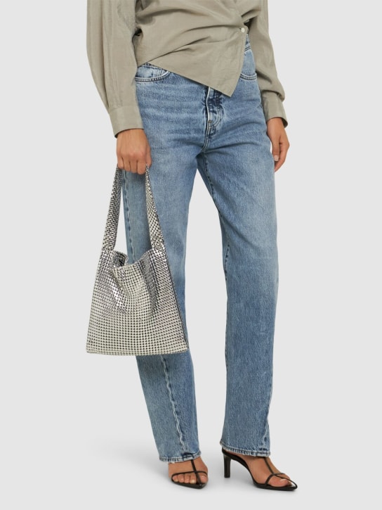 Rabanne: Cabas mesh tote bag - Silver - women_1 | Luisa Via Roma