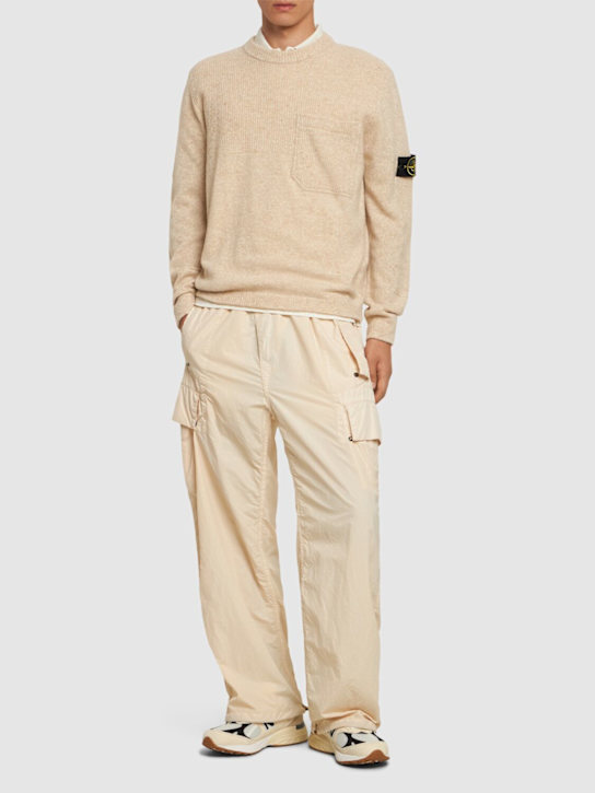 Stone Island: Wool blend crewneck sweater - men_1 | Luisa Via Roma