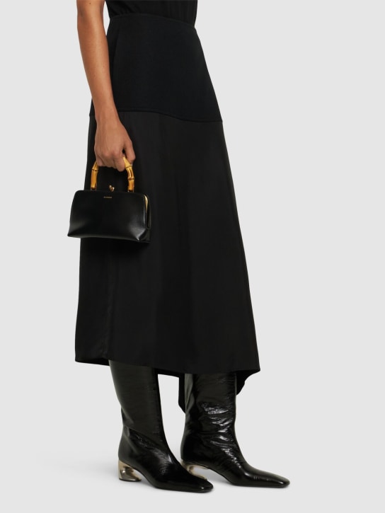 Jil Sander: Bolso de mano mini Goji de piel - Negro - women_1 | Luisa Via Roma