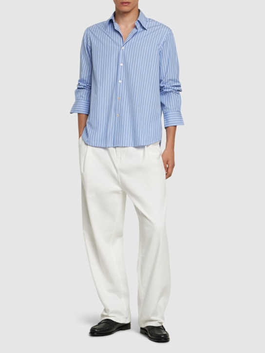 SUNFLOWER: Striped cotton poplin shirt - men_1 | Luisa Via Roma