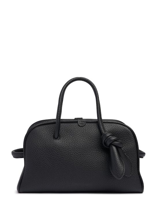 Jacquemus: Le Petit Turismo grain leather bag - Black - women_0 | Luisa Via Roma