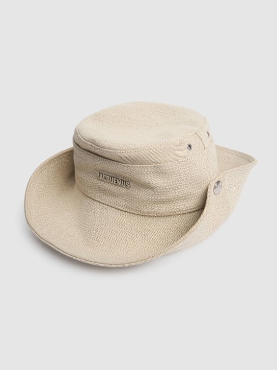 Jacquemus: Le bob de-nimes bucket hat - Off-White - men_3 | Luisa Via Roma