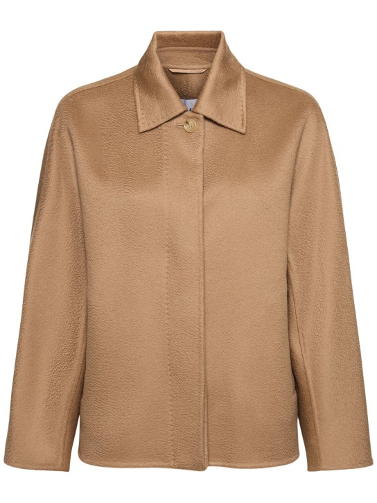 Max Mara: Midas cashmere short coat - Camel - women_0 | Luisa Via Roma