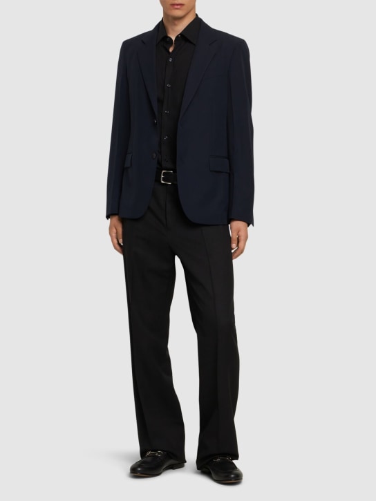 Ferragamo: Single breasted wool blazer - men_1 | Luisa Via Roma