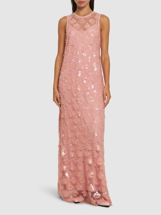 Rotate: Embellished sleeveless maxi dress - Pink/Multi - women_1 | Luisa Via Roma