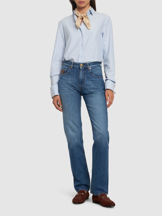 Blazé Milano: Nariida Norico straight high rise jeans - Blue - women_1 | Luisa Via Roma