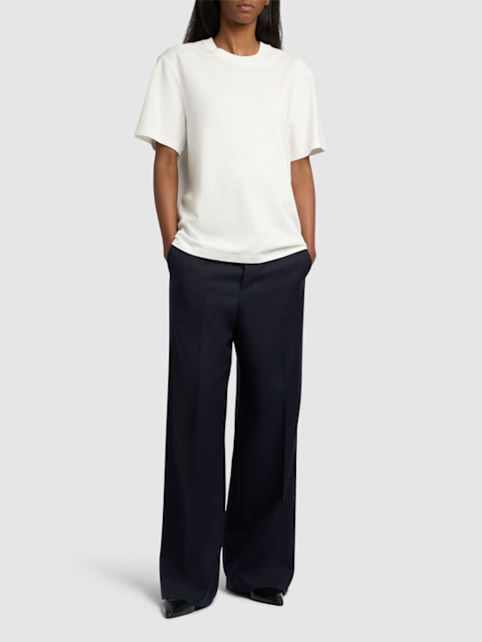 AMI Paris: Adc logo cotton t-shirt - women_1 | Luisa Via Roma