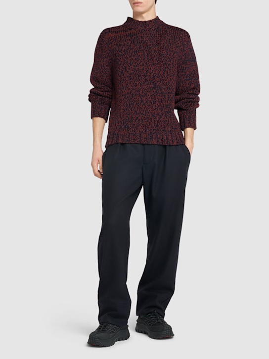 Moncler: Virgin wool tricot crewneck sweater - men_1 | Luisa Via Roma