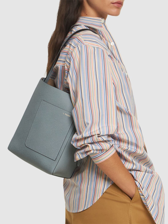 Valextra: Small Bucket soft grain leather tote bag - women_1 | Luisa Via Roma