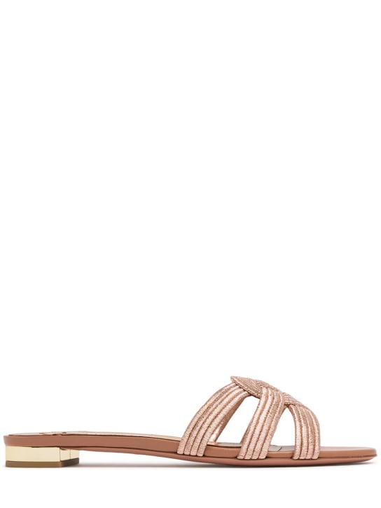 Aquazzura: 10mm Felix leather flats - women_0 | Luisa Via Roma