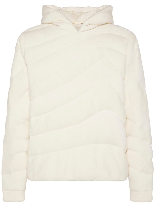 Moncler: Virgin wool down sweatshirt - men_0 | Luisa Via Roma