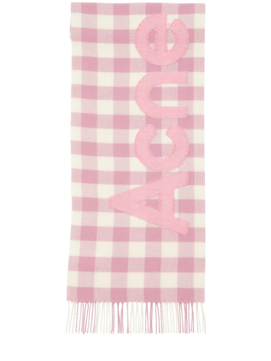 Acne Studios: Veda Skinny wool blend scarf - White/Pink - women_0 | Luisa Via Roma