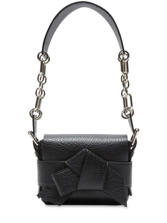 Acne Studios: Small Musubi Chain leather shoulder bag - Black - women_0 | Luisa Via Roma