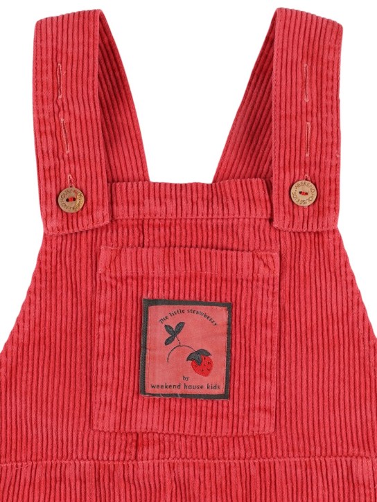 Weekend House Kids: Organic cotton overall dress - Red - kids-girls_1 | Luisa Via Roma