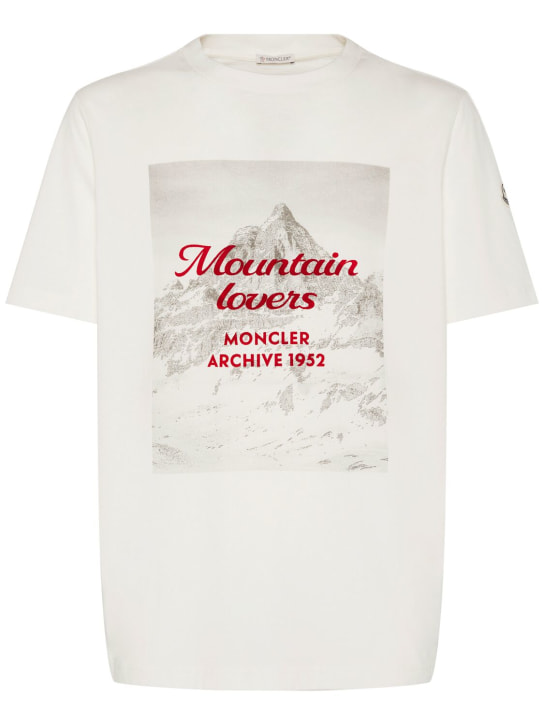 Moncler: Emerized cotton t-shirt - men_0 | Luisa Via Roma