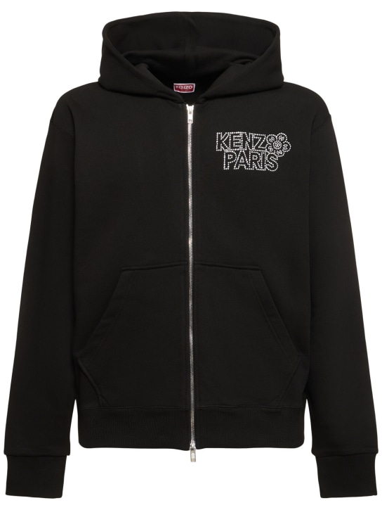 Kenzo Paris: Constellation cotton hoodie - Black - men_0 | Luisa Via Roma