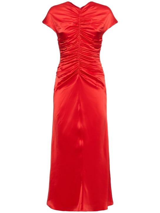 TOVE: Aubree satin silk long dress - Red - women_0 | Luisa Via Roma