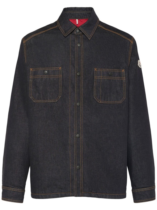Moncler: Cotton denim shirt - men_0 | Luisa Via Roma