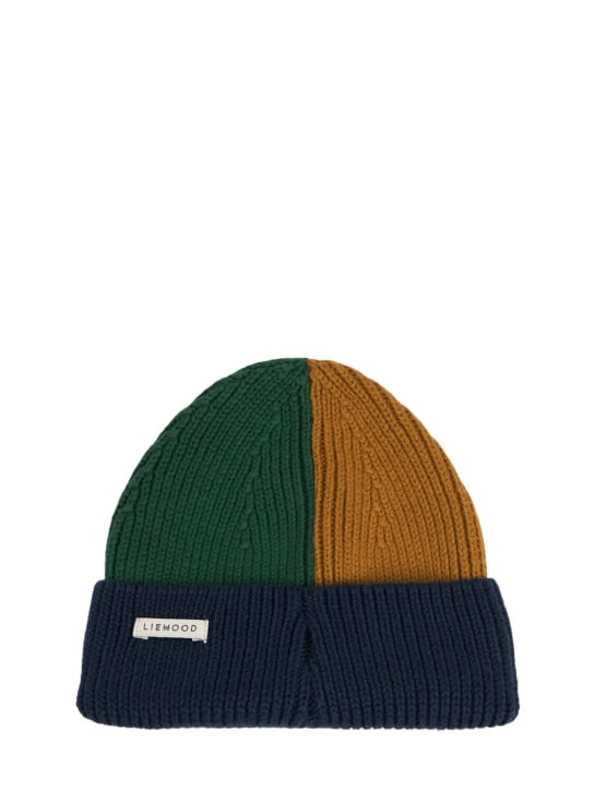 Liewood: Cappello beanie in maglia di cotone organico - Blu/Verde - kids-girls_0 | Luisa Via Roma