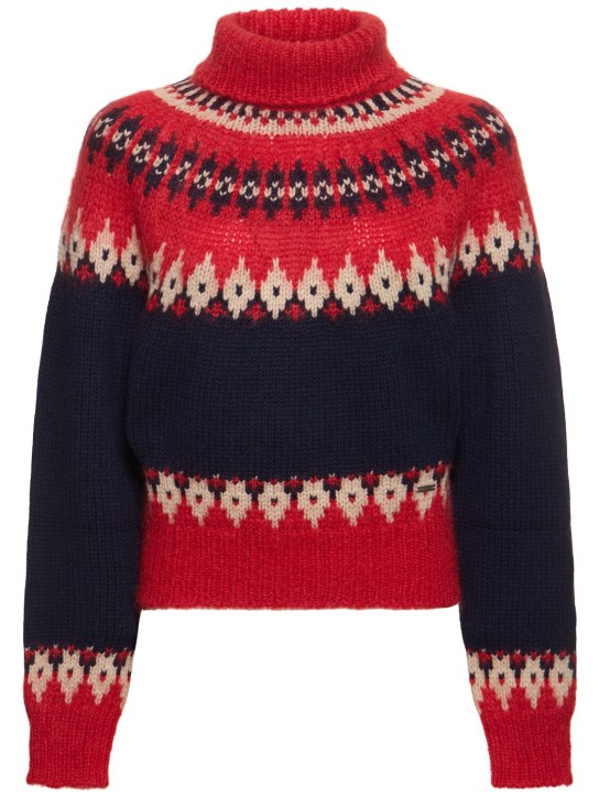 Dsquared2: Turtleneck sweater - Blue/Red - women_0 | Luisa Via Roma