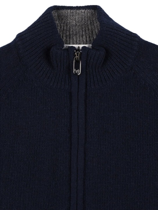 Il Gufo: Cardigan aus Wollstrick - Blau - kids-boys_1 | Luisa Via Roma