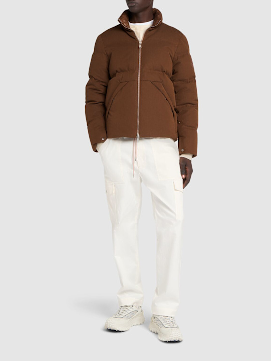 Moncler: Bayamo cotton blend down jacket - men_1 | Luisa Via Roma