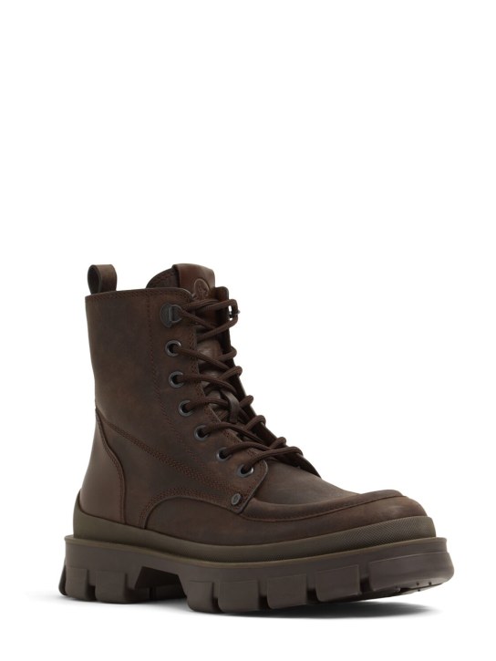Moncler: 7.8cm Hevea leather ankle boots - men_2 | Luisa Via Roma