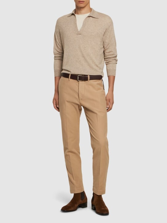 Cotton blend chino pants - Thumbnail 2