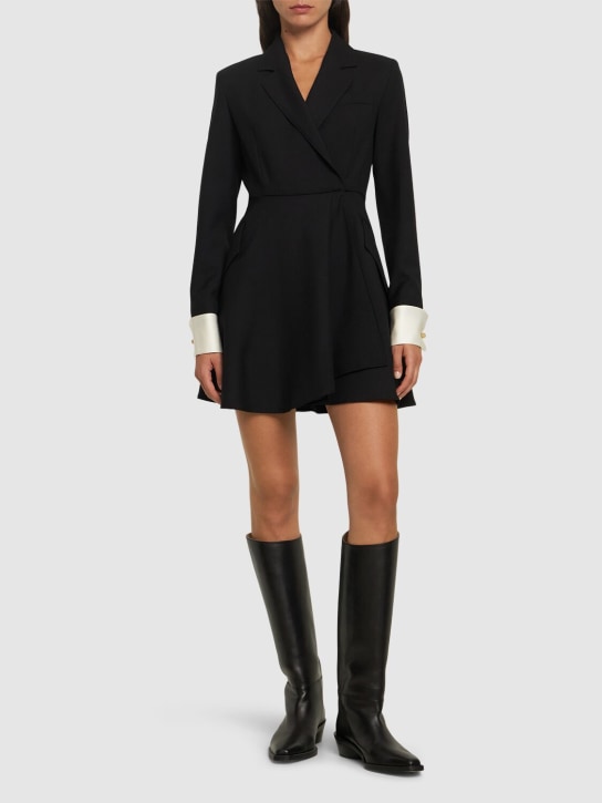 Max Mara: Sella wool gabardine mini dress - women_1 | Luisa Via Roma