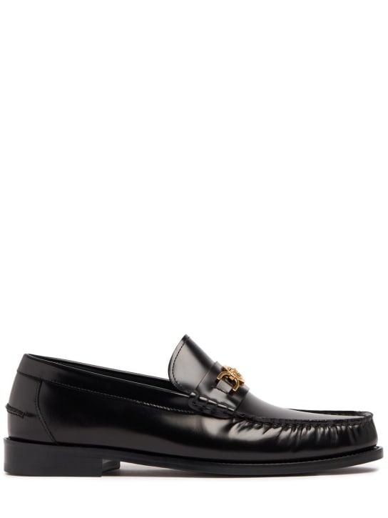 Versace: Medusa leather loafers - men_0 | Luisa Via Roma