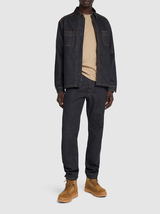 Moncler: Cotton denim shirt - men_1 | Luisa Via Roma