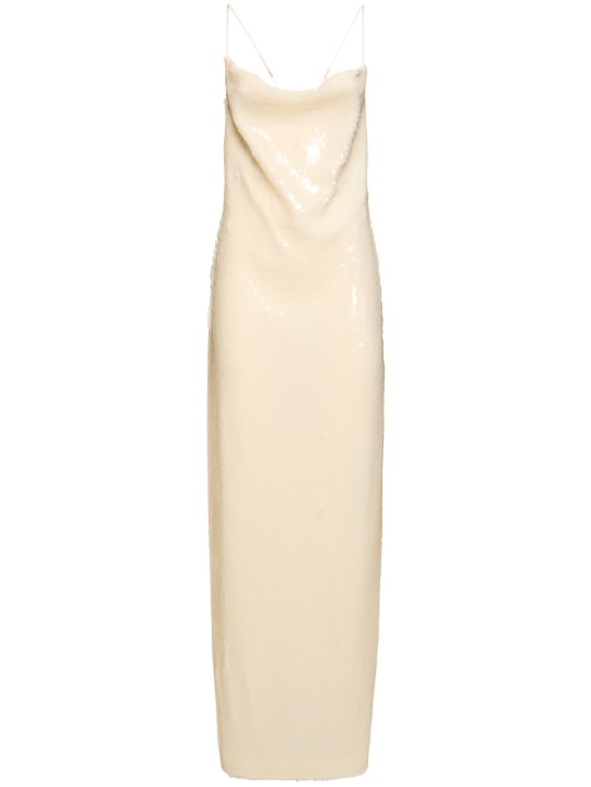 Magda Butrym: Sequined long dress - Cream - women_0 | Luisa Via Roma