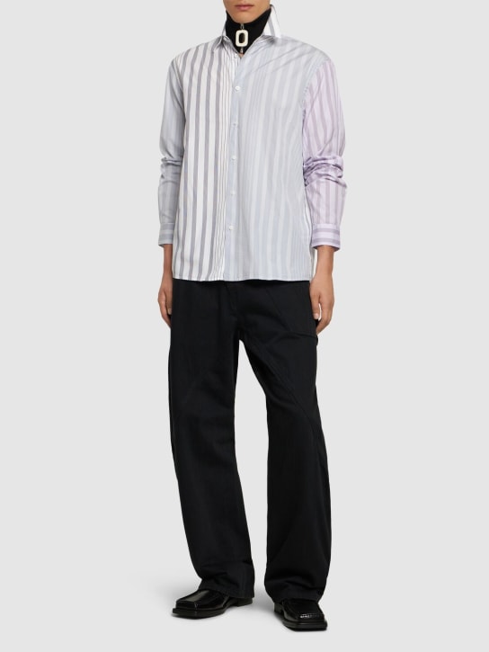 JW Anderson: Striped cotton poplin shirt - Multicolor - men_1 | Luisa Via Roma