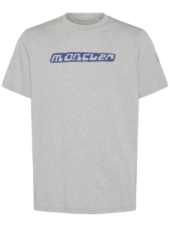 Moncler: Logo cotton t-shirt - men_0 | Luisa Via Roma