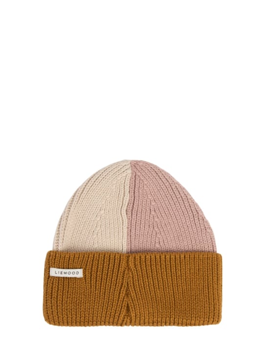 Liewood: Organic cotton knit beanie - Pink/Multi - kids-girls_0 | Luisa Via Roma