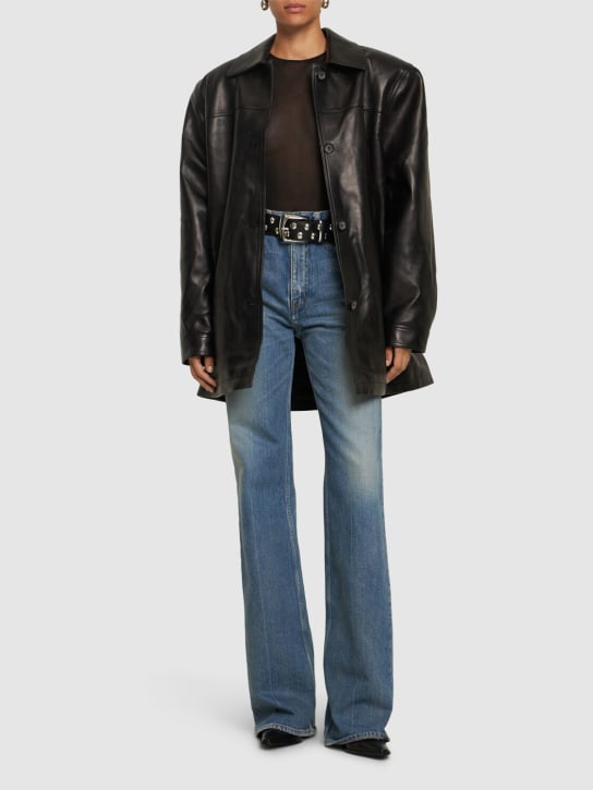 Magda Butrym: Leather jacket - Black - women_1 | Luisa Via Roma