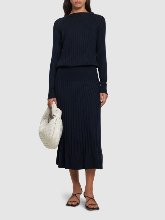 Proenza Schouler: Eden silk & merino knit midi dress - women_1 | Luisa Via Roma