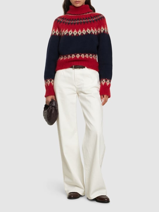 Dsquared2: Turtleneck sweater - Blue/Red - women_1 | Luisa Via Roma