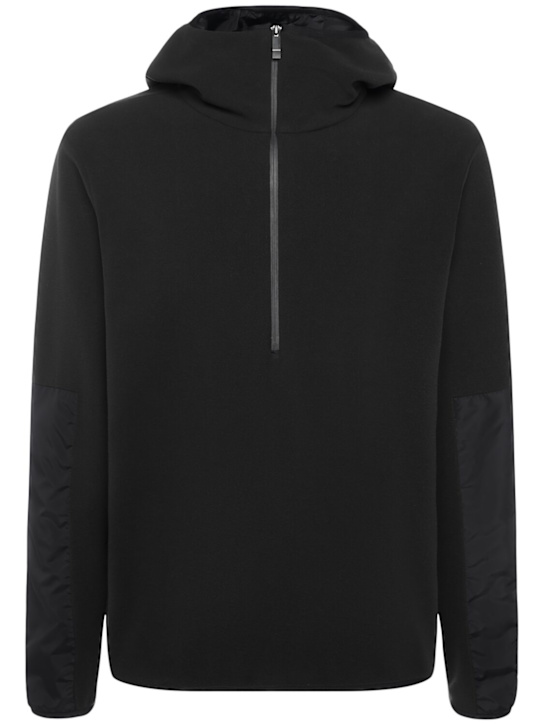 Moncler: Nylon zip-up hooded sweatshirt - men_0 | Luisa Via Roma