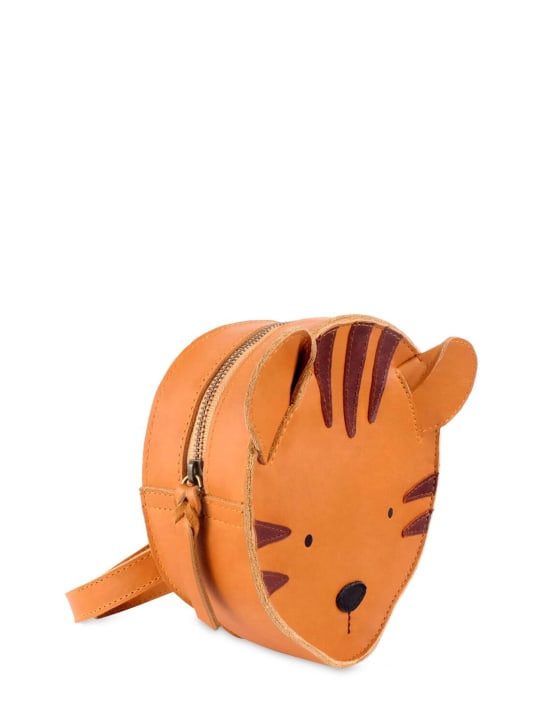 Donsje: Tiger leather backpack - Light Brown - kids-girls_1 | Luisa Via Roma