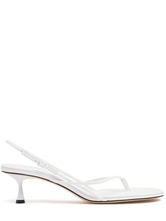 Studio Amelia: 50mm Wishbone leather sandals - White - women_0 | Luisa Via Roma