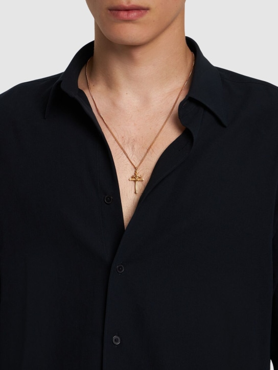 Emanuele Bicocchi: Gold EB Crest & Cross necklace - men_1 | Luisa Via Roma