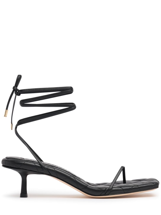 Studio Amelia: 50mm Bandit leather sandals - Black - women_0 | Luisa Via Roma