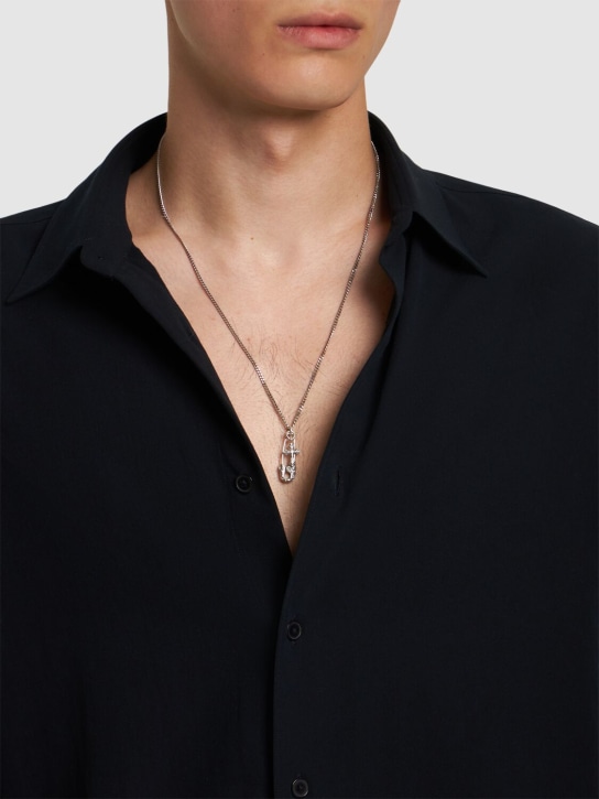 Emanuele Bicocchi: Safety Pin & Cross pendant necklace - men_1 | Luisa Via Roma