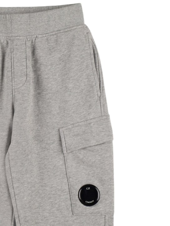 C.P. Company: Cotton cargo sweatpants - Grey - kids-boys_1 | Luisa Via Roma