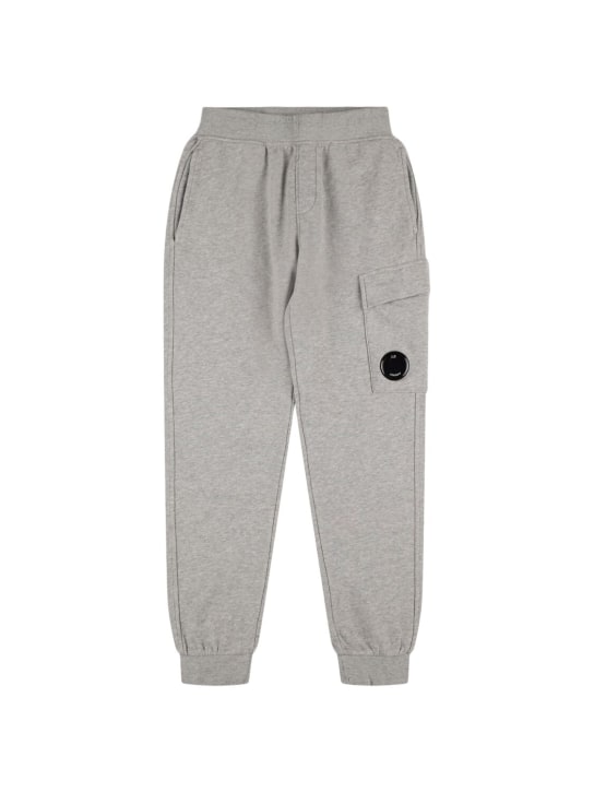 C.P. Company: Cotton cargo sweatpants - Grey - kids-boys_0 | Luisa Via Roma