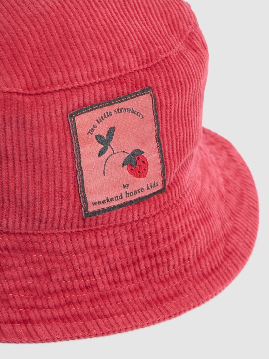 Weekend House Kids: Organic cotton corduroy bucket hat - Red - kids-girls_1 | Luisa Via Roma