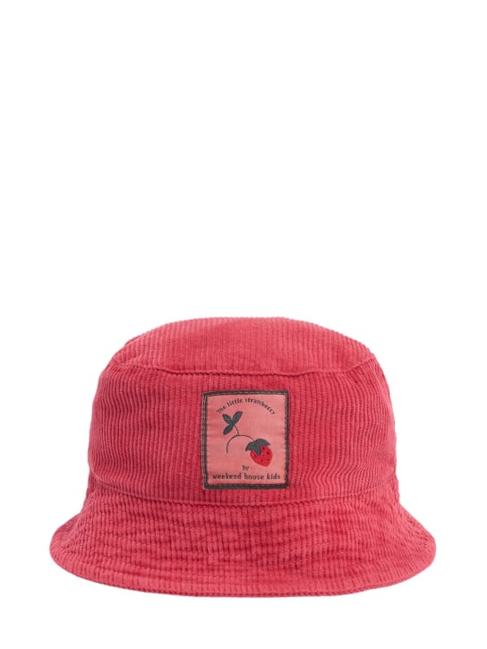 Weekend House Kids: Organic cotton corduroy bucket hat - Red - kids-girls_0 | Luisa Via Roma