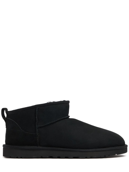 Ugg: 10mm Classic Ultra Mini shearling boots - Black - men_0 | Luisa Via Roma