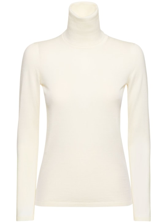 Max Mara: Saluto wool knit sweater - Ivory - women_0 | Luisa Via Roma